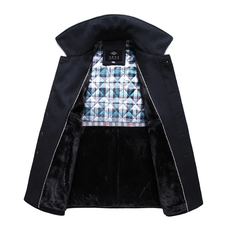 Cashmere 60% Wool Coat Men's Polo Collar Plush Thick Warm Coats for Men Business Casual Clothing Male Clothes Abrigos FCY4723 5