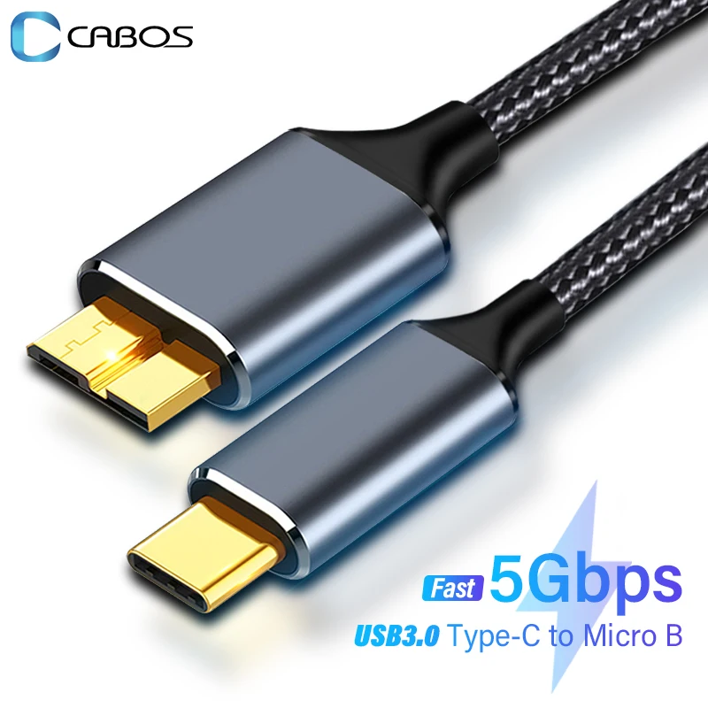 tipo c para Micro b Cabo Usb Disco Rígido 5gbps Cabo de Dados de Alta Velocidade para Macbook Laptop Telefone Ssd Externo Hdd Câmera