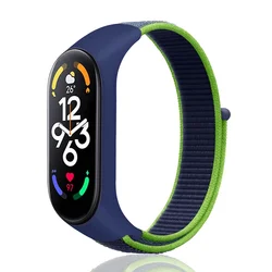 Nylon Sport Loop Strap Replacement Wristband Bracelet for Mi Band 3 4 5 6 7 (Limes 22)