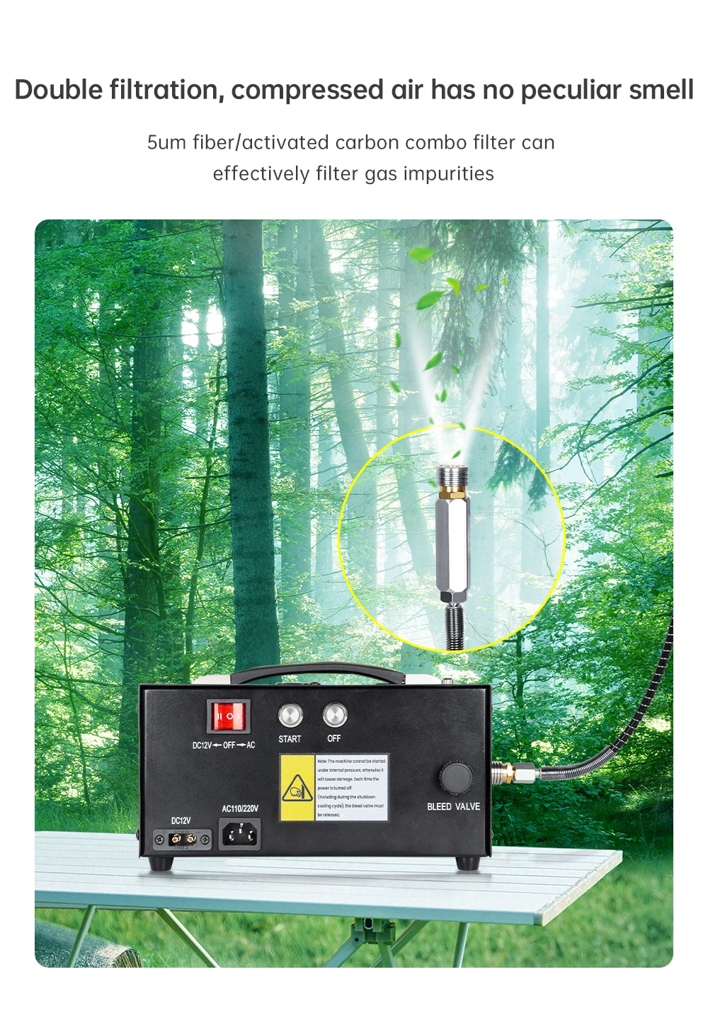 110V 220V Electric Inflator Pump Compressor for Scuba Tank, Portable Pcp Air Com