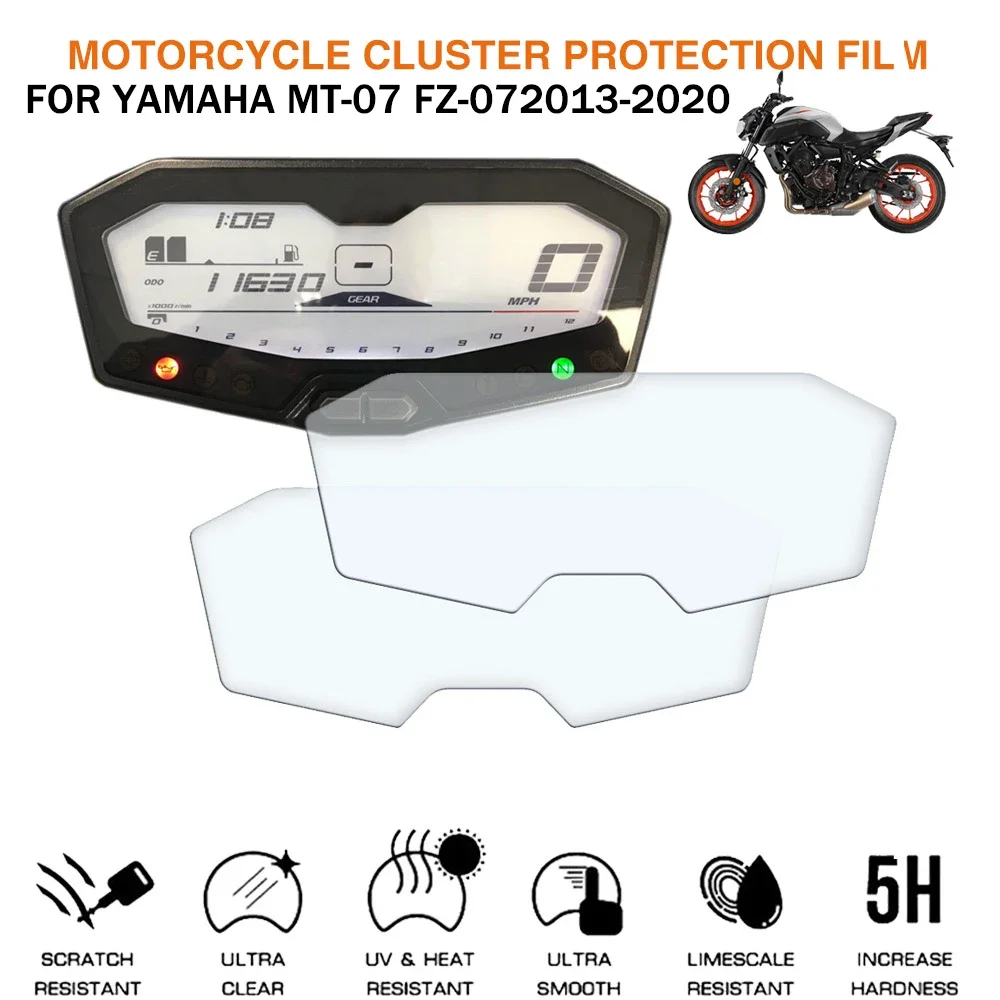 Film de Protection contre les rayures pour moto, protecteur d'écran pour Yamaha MT-07 MT07 FZ 07 FZ07 2013 – 2020, accessoires de compteur de vitesse