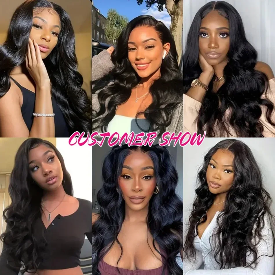 260% Density 13x6 Body Wave Lace Front Wigs Human Hair Pre Plucked 13x4 HD Transparent Lace Frontal Wigs Glueless Human Hair Wig 5