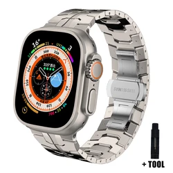 Elegant Stainless Steel Watch Band - Luxury Metal Bracelet Strap for S10-42 38 40 41mm (Titanium Color)