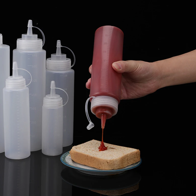 Seasoning Bottle Tomato Salad Sauce Plastic Pointed Squeezed Desktop Multifunctional Kitchen Supplies