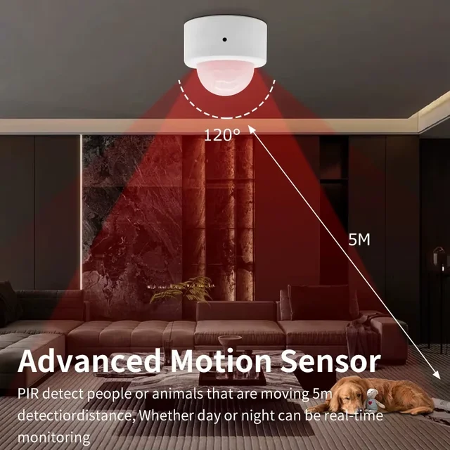 Tuya Zigbee PIR Motion Sensor Infrared Detector Mini Smart Human Body Sensor Remote Control Alarm Work with Alexa Smart Life App 4