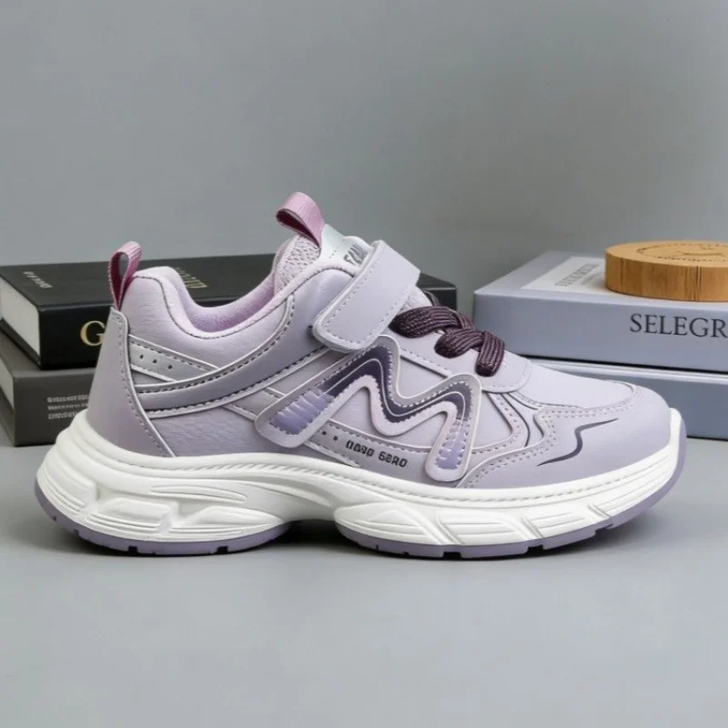 어린이용 PU 가죽 스포츠 신발 트렌디 패션 십대 아동용 스니커즈 미끄럼 방지 남아 여아 러닝 신발