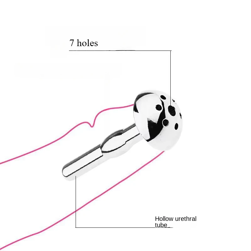 Stainless Steel Male Hollow Urethral Tube Shower Penis Plug Horse Eye Catheters Urethral Sound Masturbation Sex Toys for Men Gay
