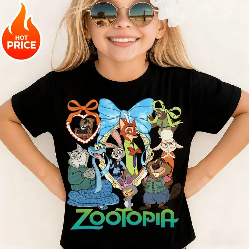 Crazy Town 2 Nick Judy 디즈니 소년 소녀 새 여름 티셔츠 캐주얼 아동용 순수 코튼 반팔 셔츠