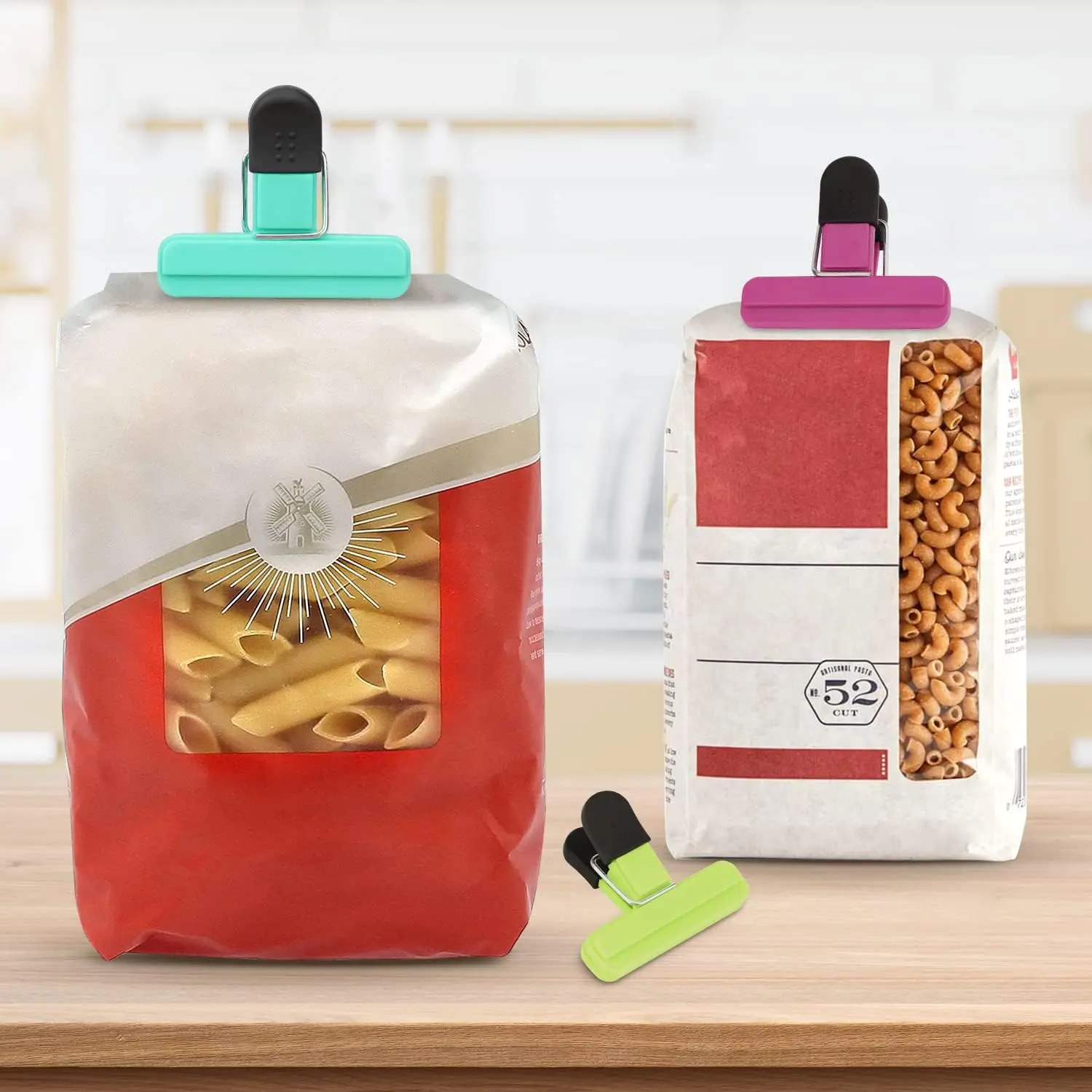 Potato Chip Bag Clip Food Clip Food Storage Bag with Sealing Handle Household Snack Moisture-proof Sealing 2pcs sealing clips,bag clips,bread bag clips,kitchen bag clips,storage bag clips