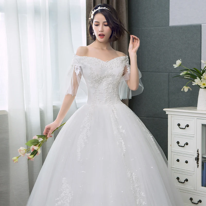 

R-72 Light wedding dress for brides to get married, slim, one-shoulder, floor-length, simple, petite dress for going out