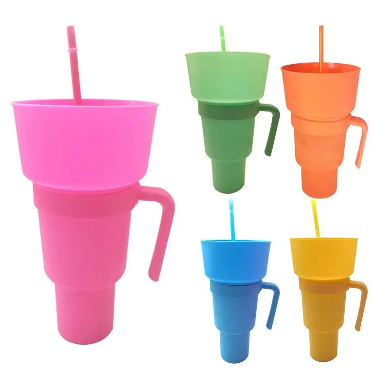 

Popcorn Snack Cup Snackies Drink Portable Splash Proof Leakproof Stadium Tumbler Toddlers Storage Containers For Indoor Outdoor