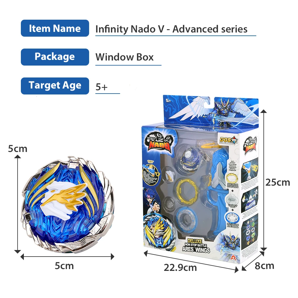 Infinity Nado 5 Deluxe Advanced Series Non Stop Battle Set Metal Spinning Top Gyro With Magnetic Launcher Anime Kid Toy spinning top toy,gyro toupie,battle tops,battle top toy,gyroscope toy