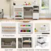 Giantex Folding Sewing Table With Charging Station, Rolling Craft Table With Storage Shelves And Drawers, 18 Pegs, 2 Trays, 4