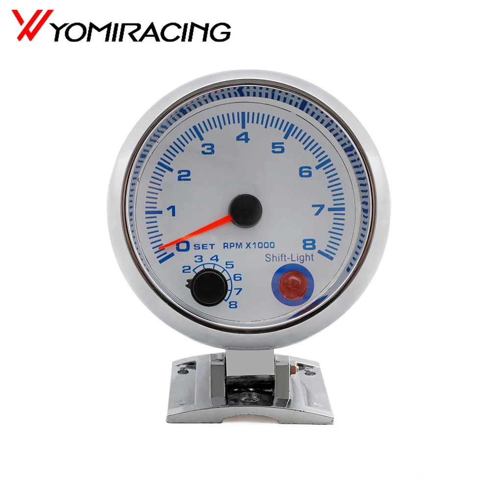 

Auto Car Tachometer Tacho Gauge 0~8000 RPM Meter 2" 52mm Universal Car Motor White Led Meter Pointer RPM 12V Gasoline