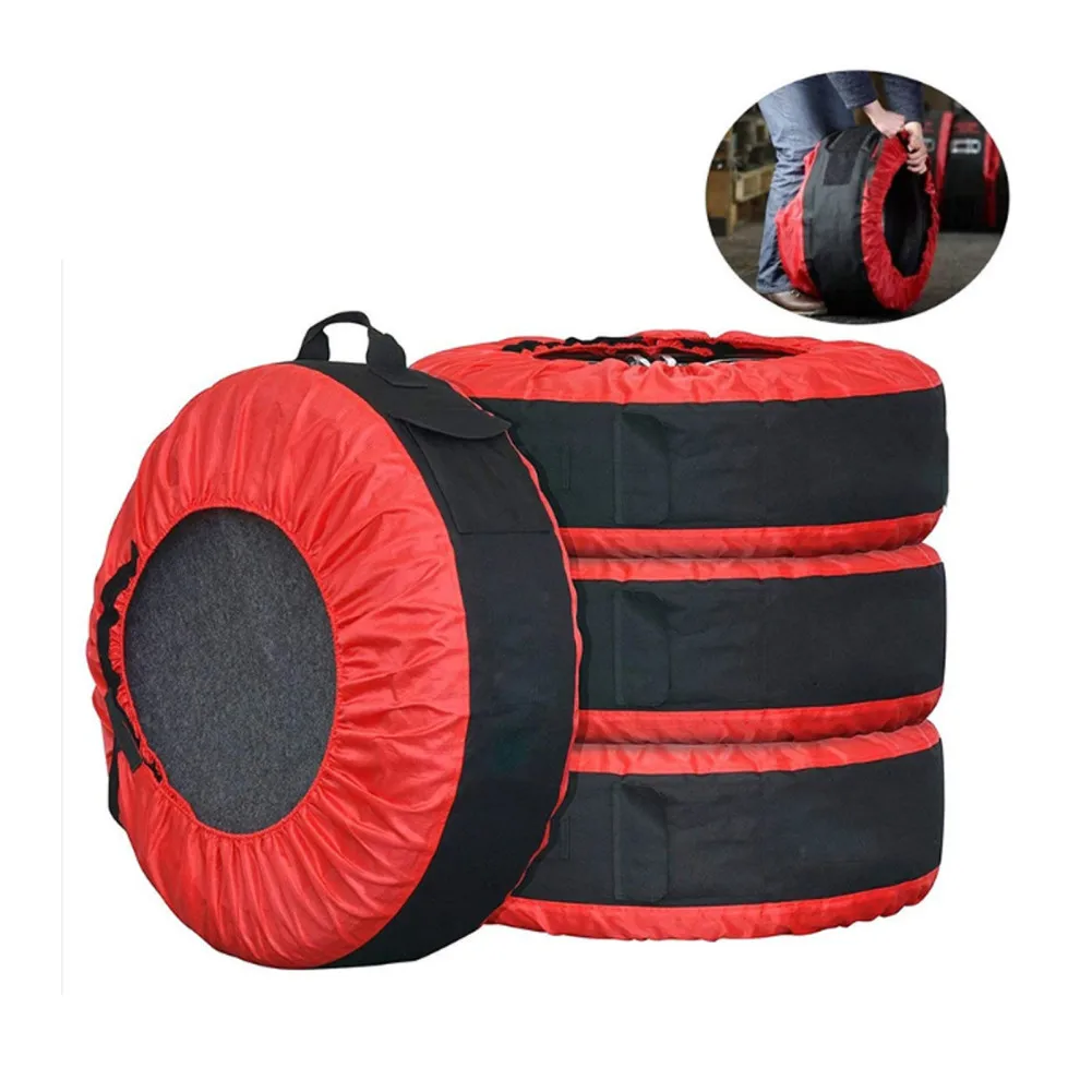 Car Spare Wheel Covers 13-20 Inch Tyre Protector Cover 600D Waterproof Dust-proof Washable Wheel Storage Bags With Handle
