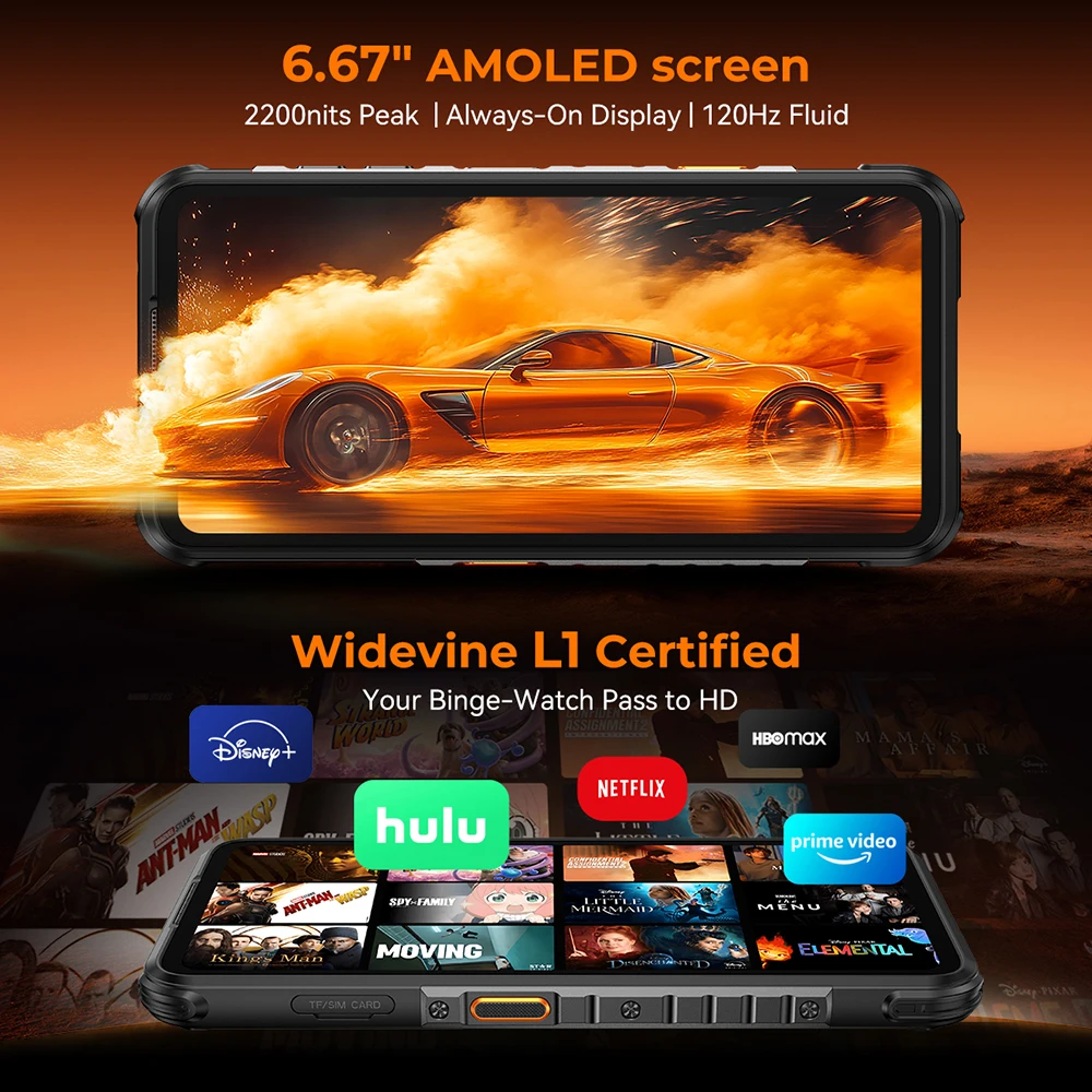 RugOne Xever 7 5G Rugged Phone Android 15 Smartphone 512GB ROM 12+12GB RAM 6.67" 120Hz AMOLED NFC 5500mAh Swappable Battery