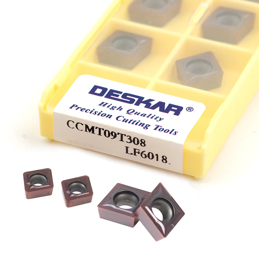 DESKAR CCMT060204 CCMT09T3 CCMT1204 LF6018 LF6118 CNC lathe tool Carbide Insert Turning Tool For stainless steel 1 box of 10 pcs