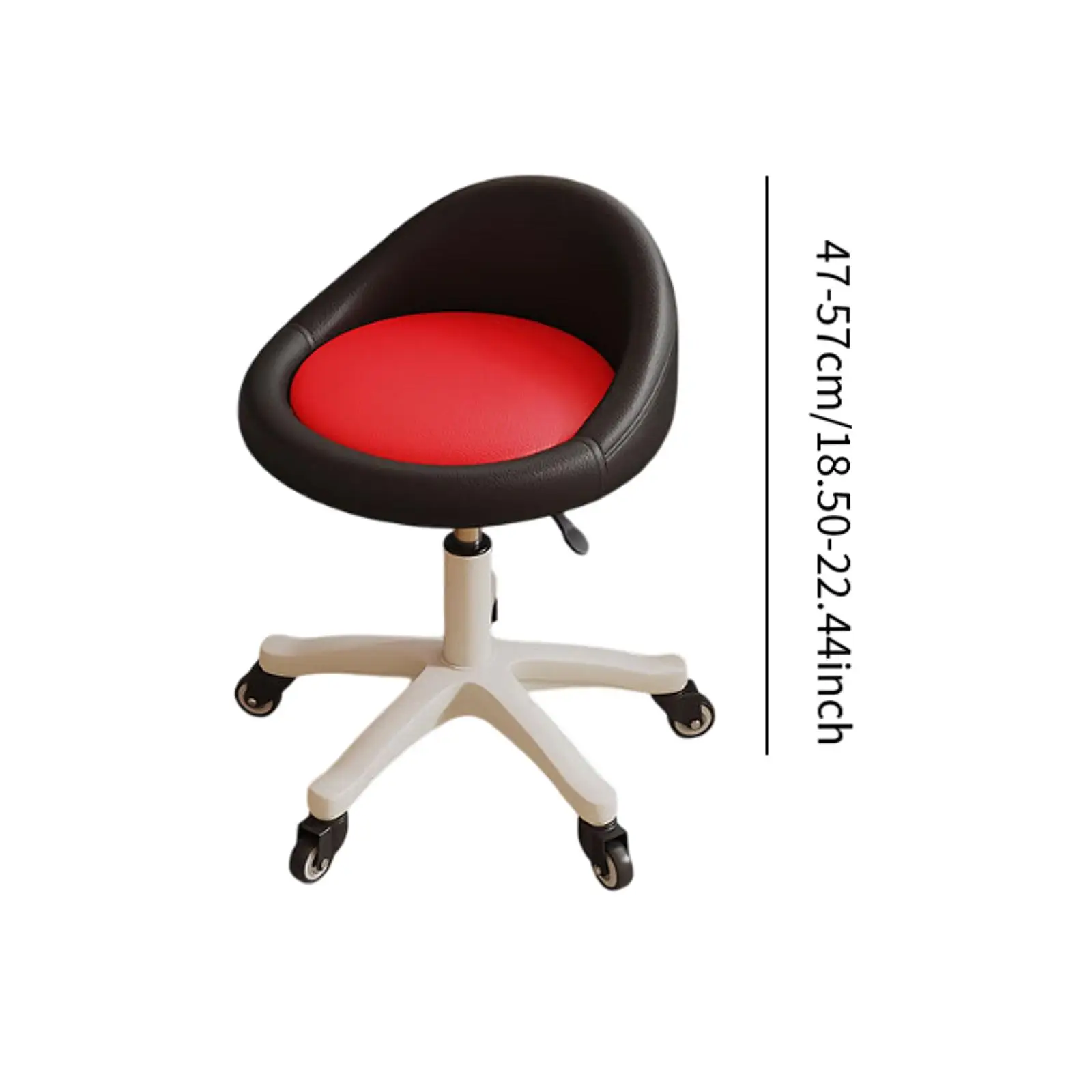 Bar Stool Adjustable with Wheels and Backrest Rolling Stool for Barber Bar Massage Drafting Work Task Salon Spa Swivel Chair