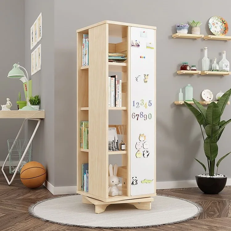 ODM OEM Custom Wooden Reading Rotating Bookcase Bookshelves for Kids OEM