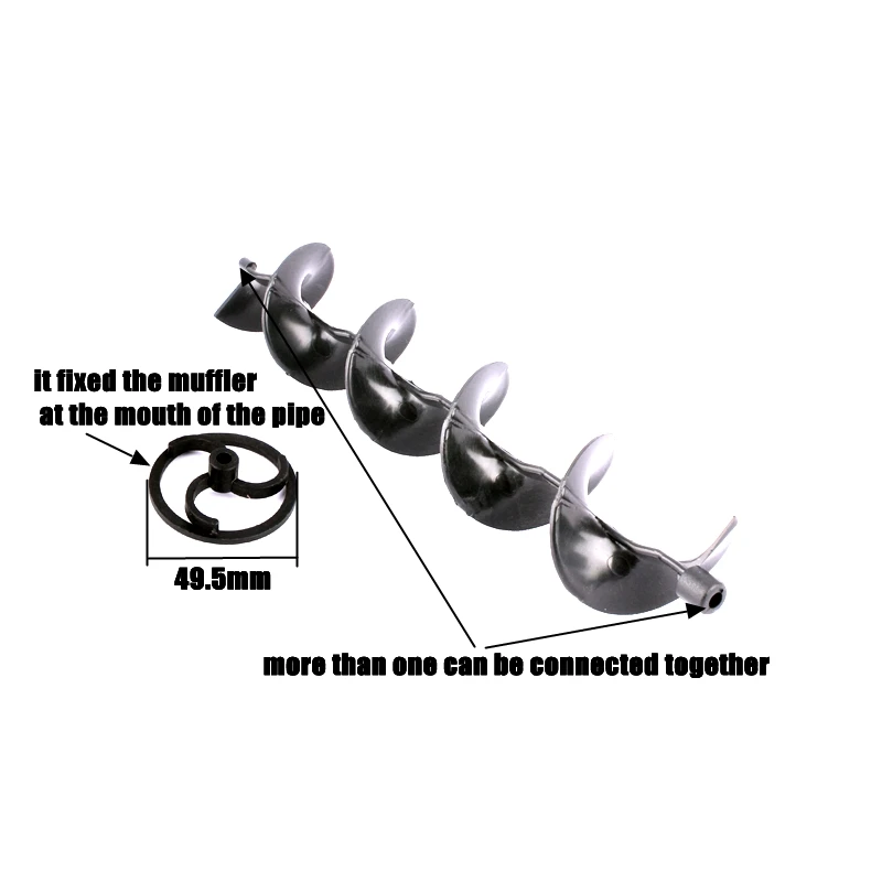 1pcs Plastic Water pipe Silencer Propeller muffler for Outer diameter 50mm Tube Inlet Pipe er loudspeaker mute