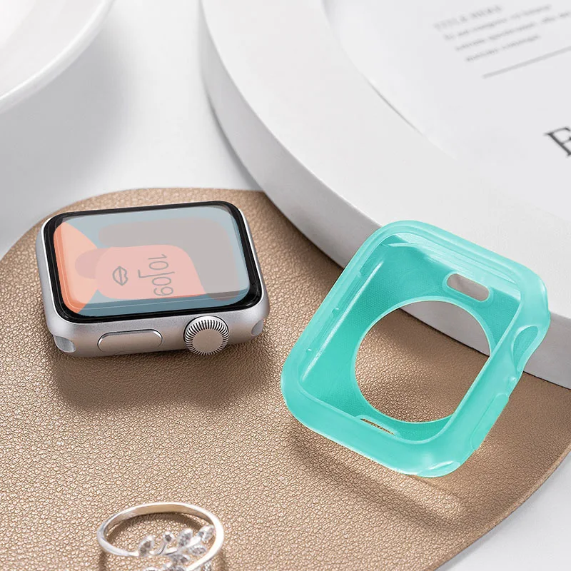 Glow-in-the-Dark Soft TPU Case for Watch, No Screen, Multiple Sizes Available