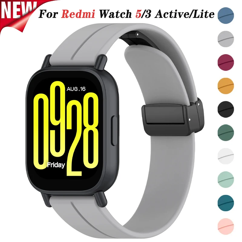 Magnetic Silicone Strap for Active Sport Watches - 22mm Band Bracelet Accessory
