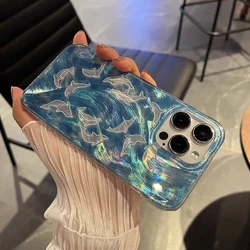 So Cute Dolphin Sea Sparkle Hard Phone Case with Lustrous Finish - iPhone X XS (1)