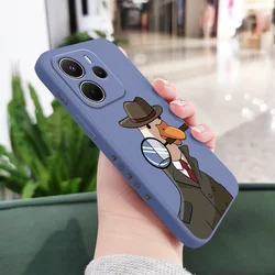 Charming Lovely Duck Liquid Silicone Phone Case Cover for Redmi Note10(10S) (Light Blue)