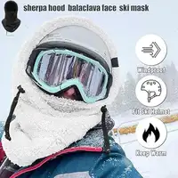 Sherpa Hood Ski Mask Ski Mask for Women Men Balaclava Women Face Mask for Cold Weather Winter Windproof Coldproof Plush Mask 2