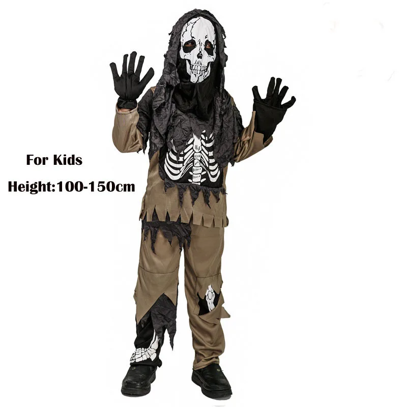 Skeleton Halloween Costumes for Children, Party Dresses, Masked Ball Suit, Skull Cosplay Costumes, Stage Performance Suits