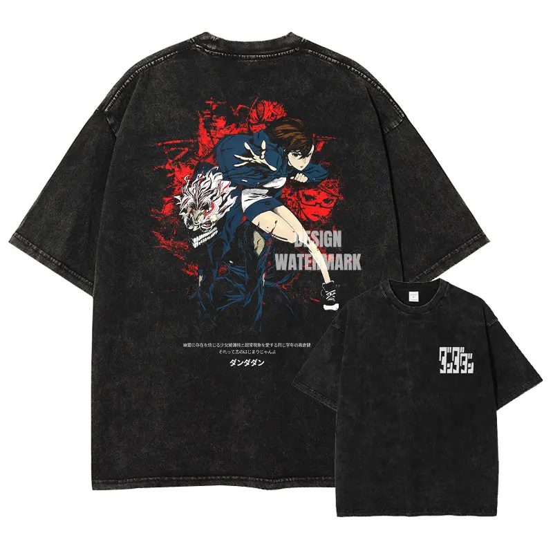 Vintage Washed Anime Streetwear T-Shirt | Manga-Inspired Design | 100% Cotton