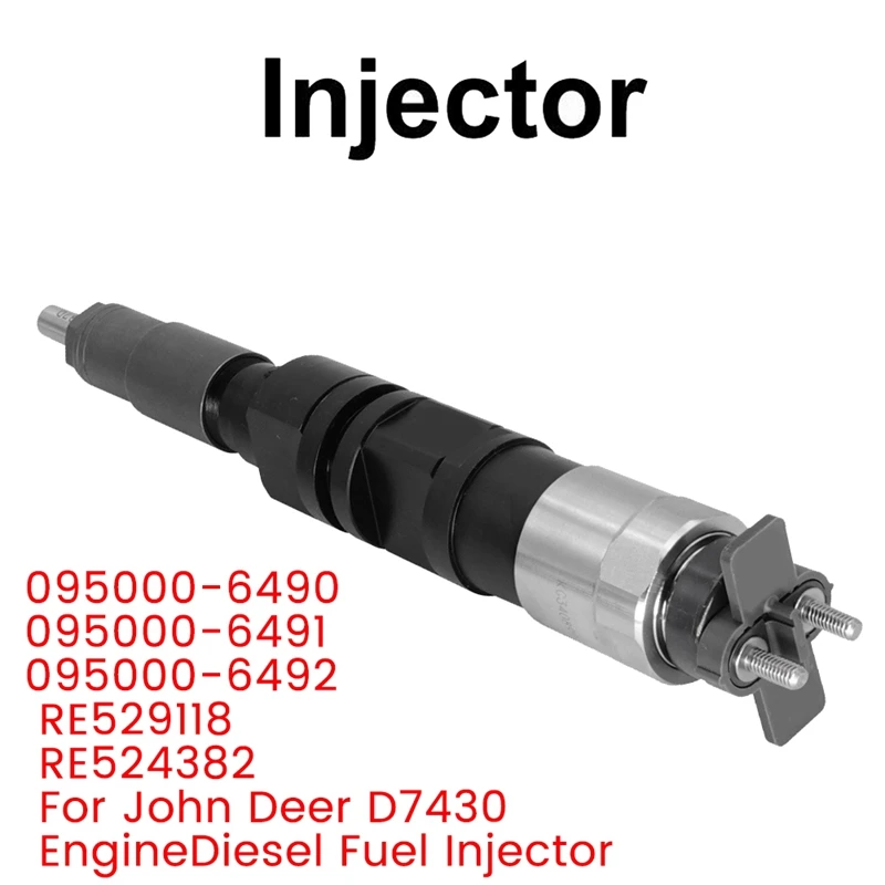 

095000-6490 095000-6491Common Rail Injector RE529118 RE524382 For John Deer Engine 6068HL482 Crude Oil Fuel Injector