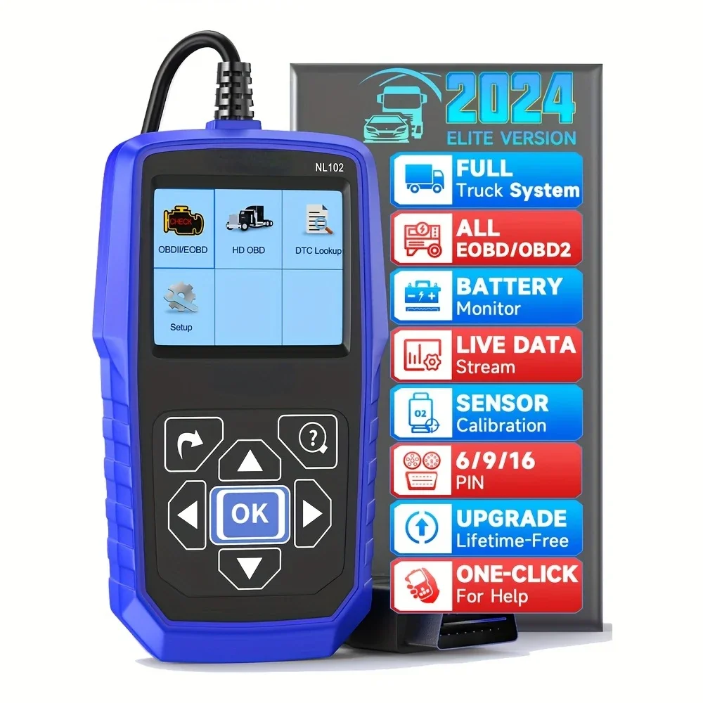 

Мощный сканер для дизельного грузовика NL102 OBD EOBD HDOBD, диагностический инструмент для всех систем, включая двигатель, DPF, ABS, EPS, S