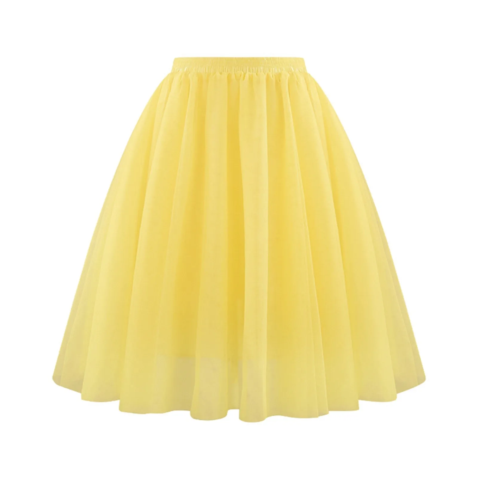 Fashion Tulle Skirt Pleated Tutu Skirts Womens Soft Drape Mid Length Skirt Wedding Bridal Bridesmaid Large Size A Line Skirts 5
