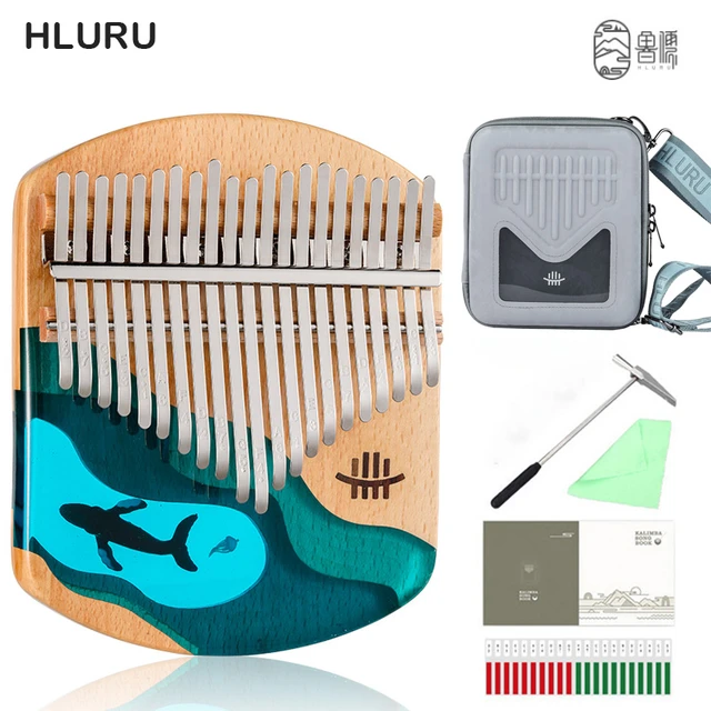 Hluru – Instrument de musique Kalimba Original, 17 touches, petit clavier  de Piano marron en bois, cadeaux de noël avec onglets/feuille de musique  gratuits - AliExpress