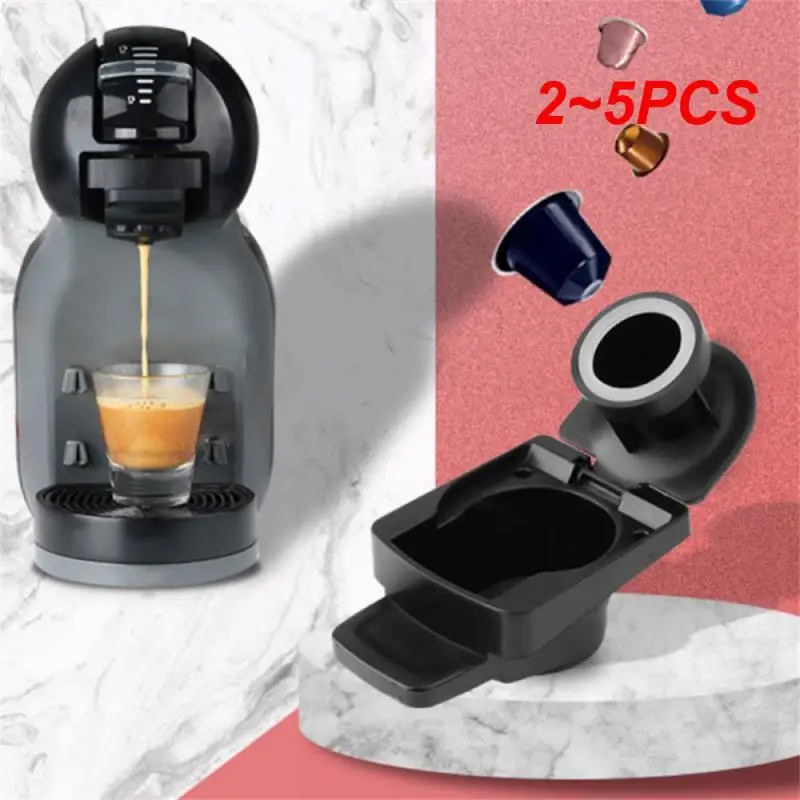 Adattatore 2 ~ 5 Pezzi Per Capsula Riutilizzabile Dolce Gusto Per Macchina Piccolo Xs/Genio S Per Capsule Nespresso Icafilas