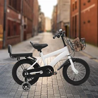 Vélo pour enfants de 14 pouces pour enfants de 3 à 7 ans, avec roue d'entraînement et panier réglables en hauteur, noir/blanc/violet/rose 4