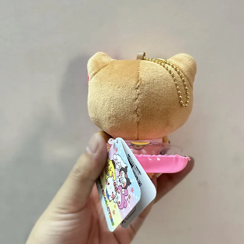Black Hawaiian Hello Kitty Swim Ring Keychain Plush Toys Kawaii Cartoon Backpack Small Pendant Doll Gifts Girls Kid Holiday Gift