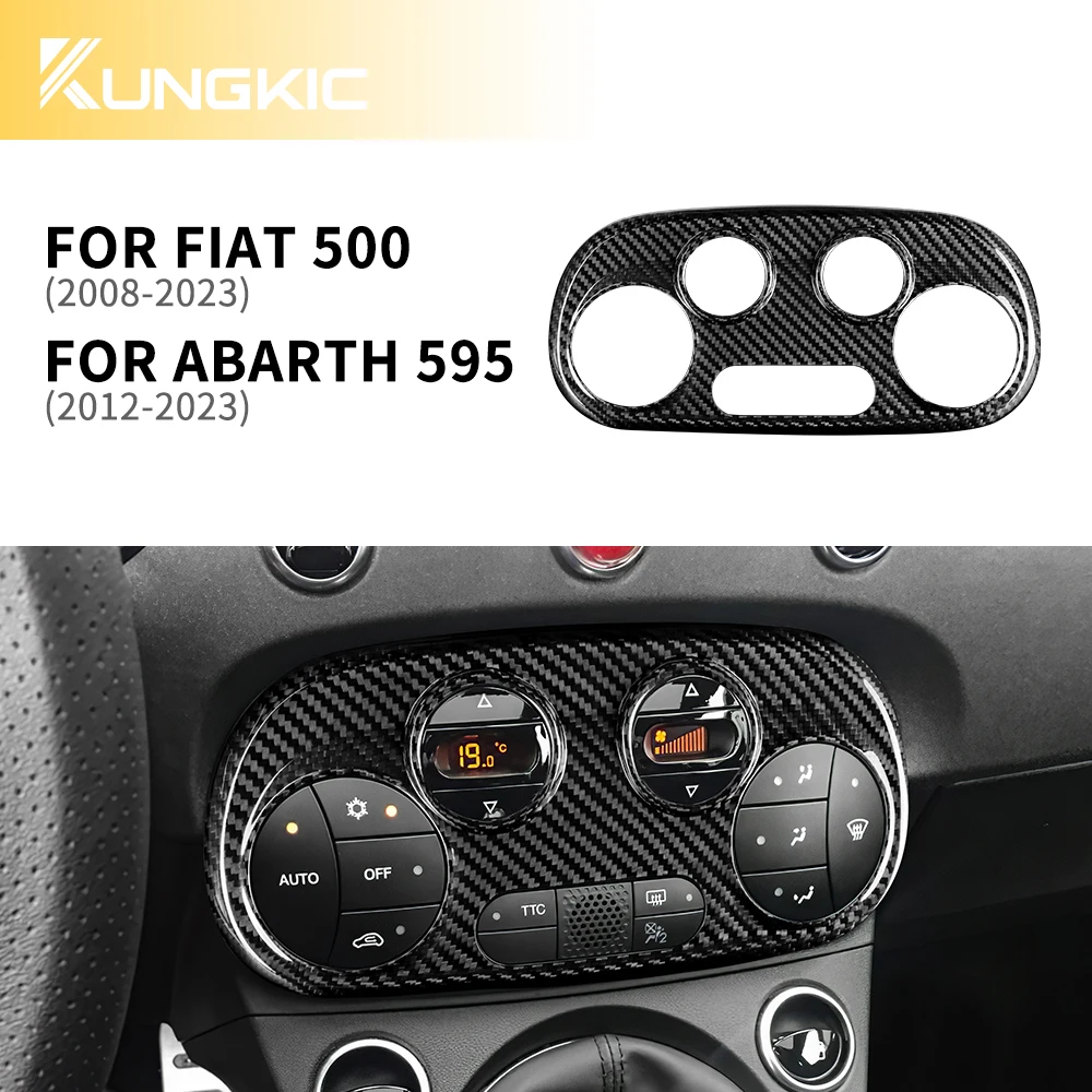 Real Hard Carbon Fiber For Abarth 595 2012-2017 2018 2019 2020 2021 2022 2023 Abarth 695 2017-2023 Fiat 2008-2023 AC Control