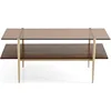 Tadio Double Layer Glass Coffee Table for Living Room,  MDF Bottom Shelf 6