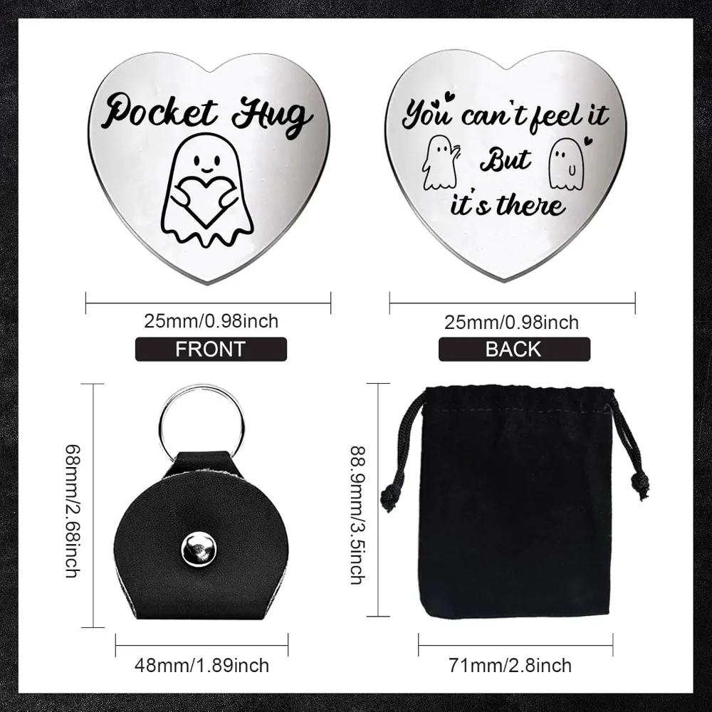MUCOOS Pocket Hug Token - Stainless Steel Long Distance Gift Coin With Inspirational Message