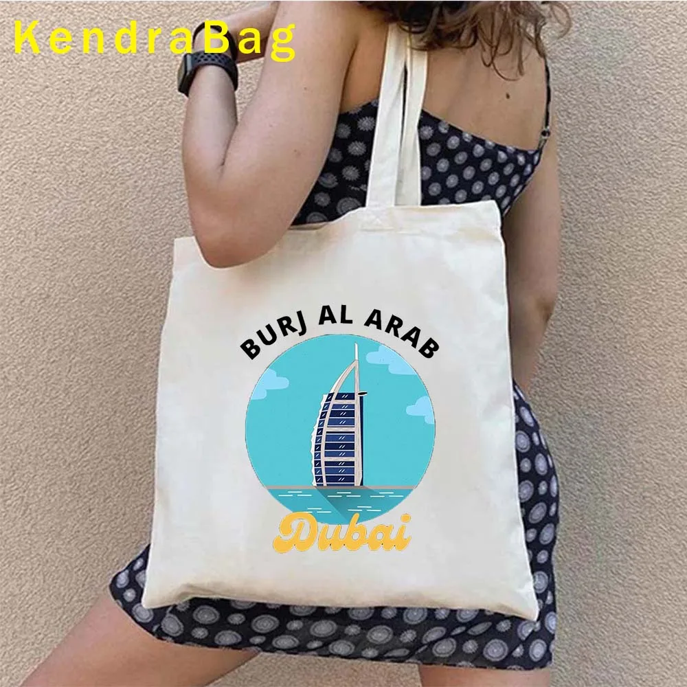 Ladies Handbag Aesthetic Coat of Arms UAE Burj Khalifa Dubai United Arab Emirates TOUR Letter Travel Skyline Heart Map Tote Bag Shopper Handbag ladies handbag,canvas bag