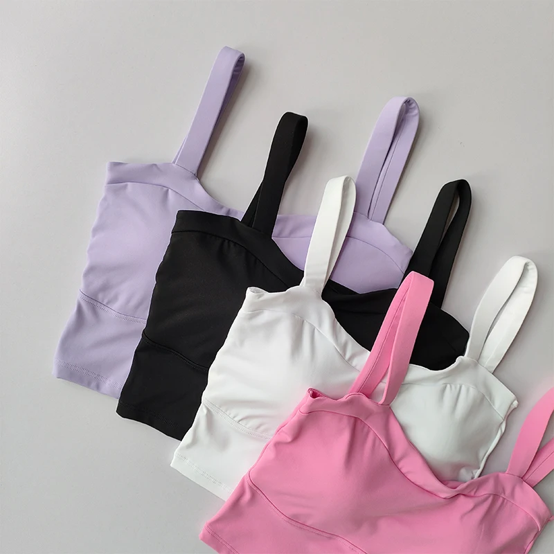 Beautiful Back Suspender Sports Bra for Women Shockproof Sagging Thin Shoulder Straps Quick Drying Yoga and Fitness Vest Tops