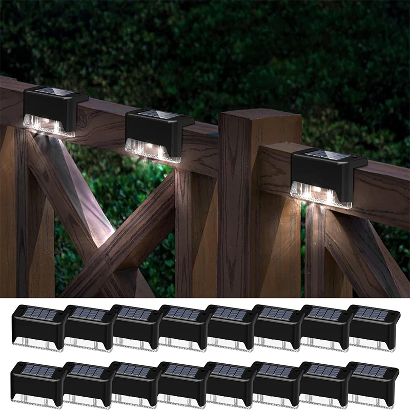 Solar Deck Lights 12 Pack Outdoor Step Lights Waterproof Led Solar Lights for Railing Stairs Step Fence Yard Patio and Pathway