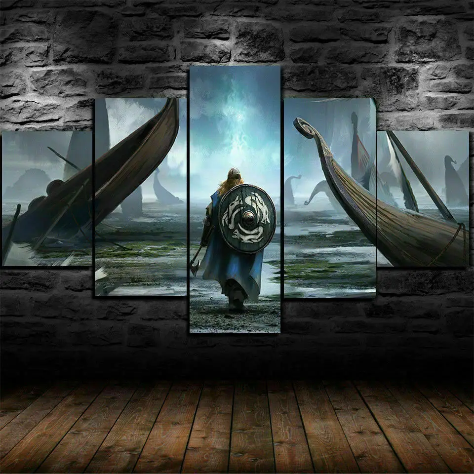 Affiche murale en toile Viking Kokor Battle Sunshine, décoration de la  maison, impression HD, 5 panneaux non encadrés, décoration de chambre, art  mural, 5 pièces - AliExpress