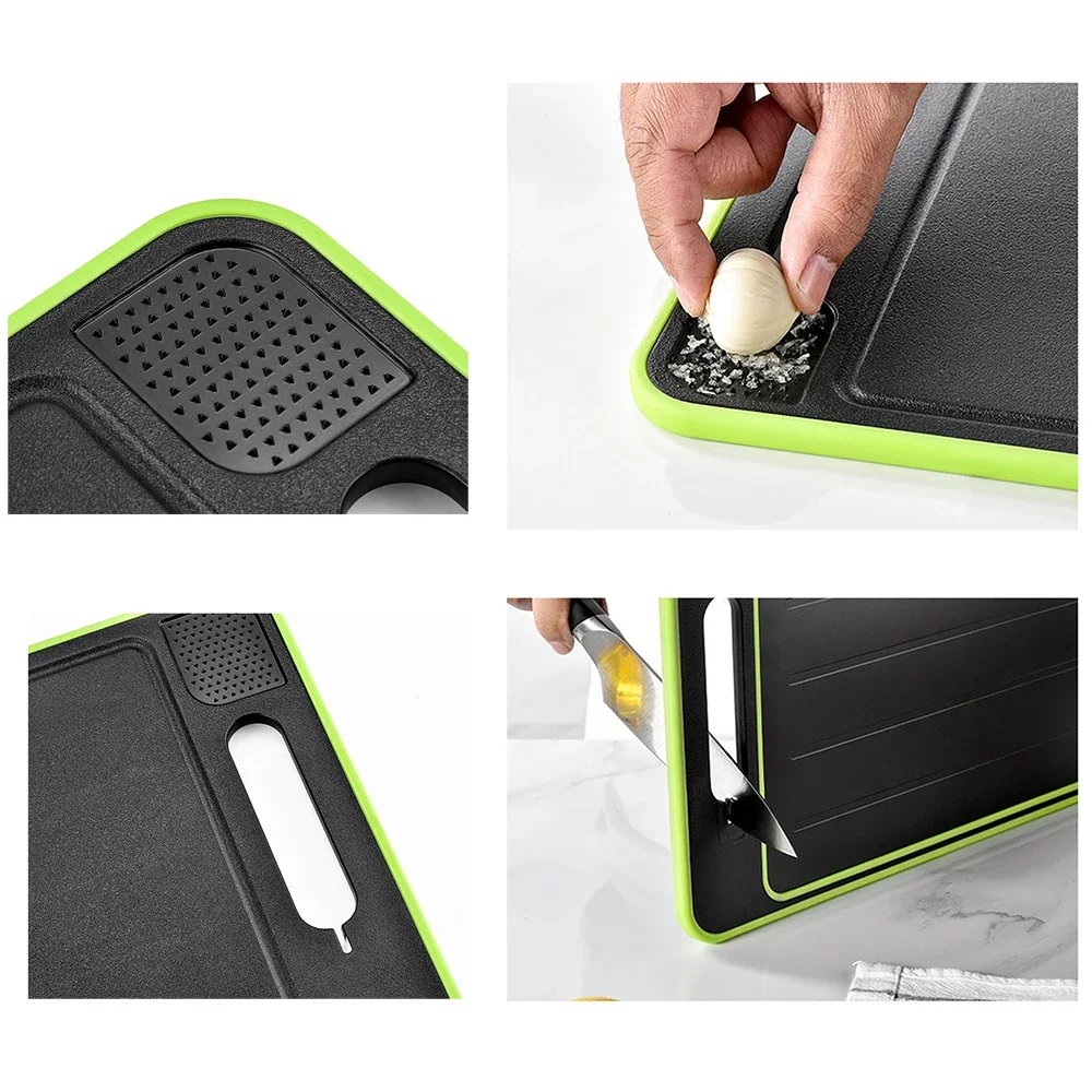 Chopping Board Defrosting Tray Defrosting Cutting Board Tray with Grater Sharpener Double Sided Chopping Board Frozen Meat Fish Food Tray Meat Tools