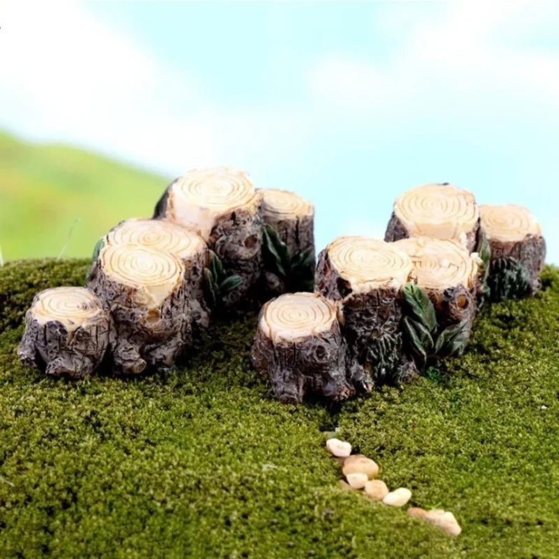 1pc Tree Stump Bridge Model Mini Resin Fairy Garden Miniatures DIY Doll House/ Terrarium/ Succulents/ Micro Landscape Decoration