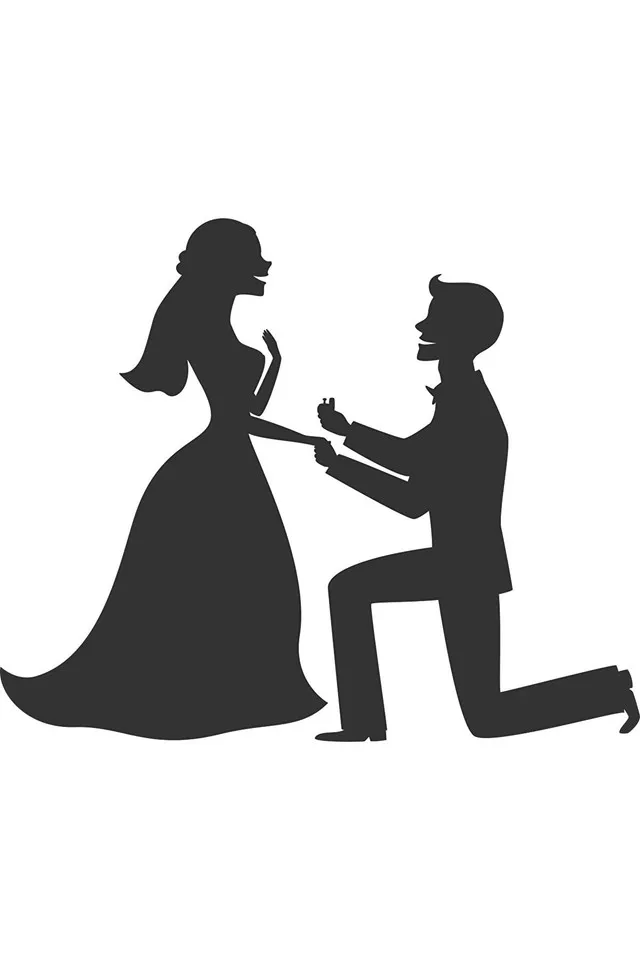 

Marriage Proposal Car Sticker Bonding Black Color 20CM