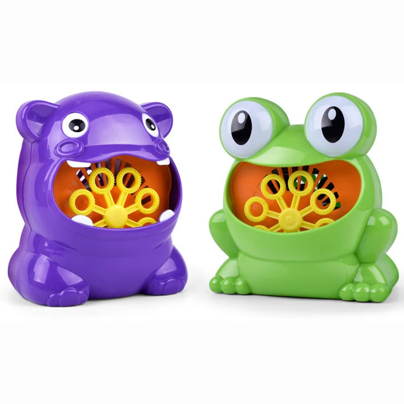 New Bubble Gun Cute Frog Automatic Bubble Machine Soap Water Bubble Blower Music Outdoor Toys for Kids juguetes brinquedos Toy 5