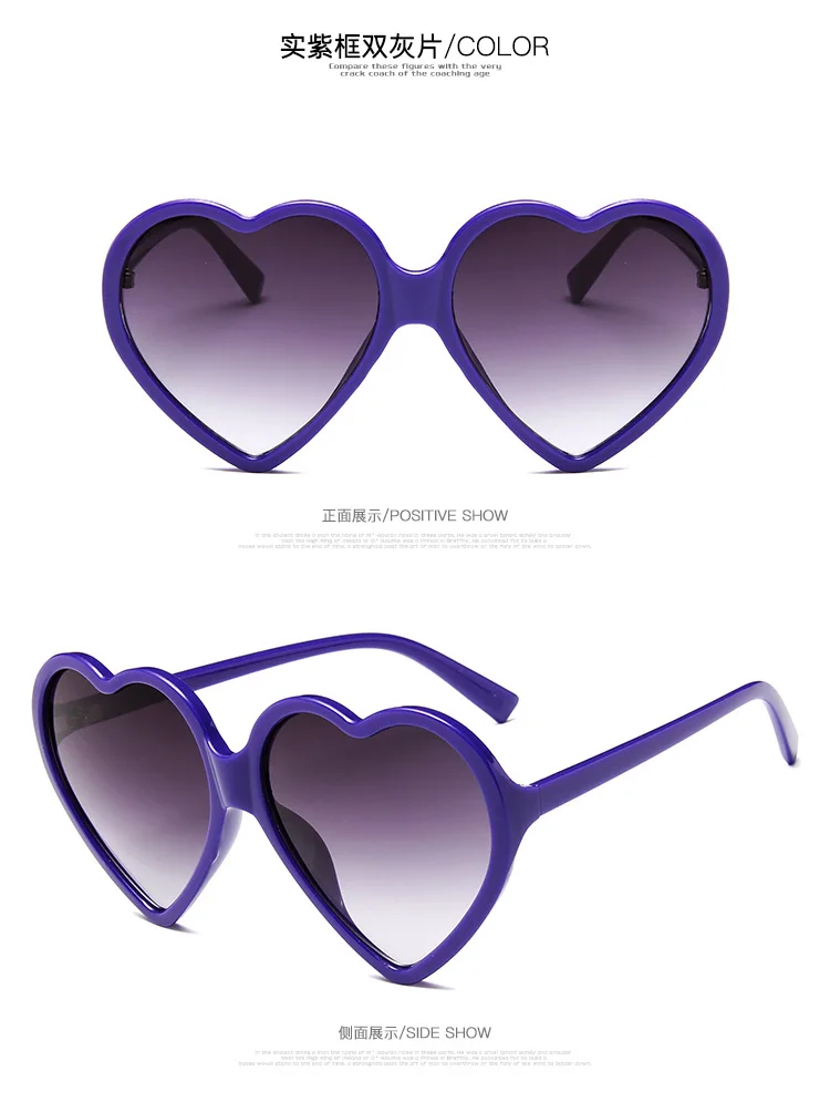 2024 neue Trendy Große Herz Form Sonnenbrille Frauen Sexy Mode Übergroßen Sonnenbrille Für Weiblich Männlich Party Reise Shades Brillen – Detail 14